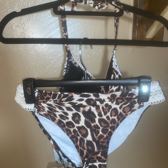 beautyin Women's Crochet Lace Bikini Two Piece Triangle Swimsuit Bathing Suits - Picture 4 of 4